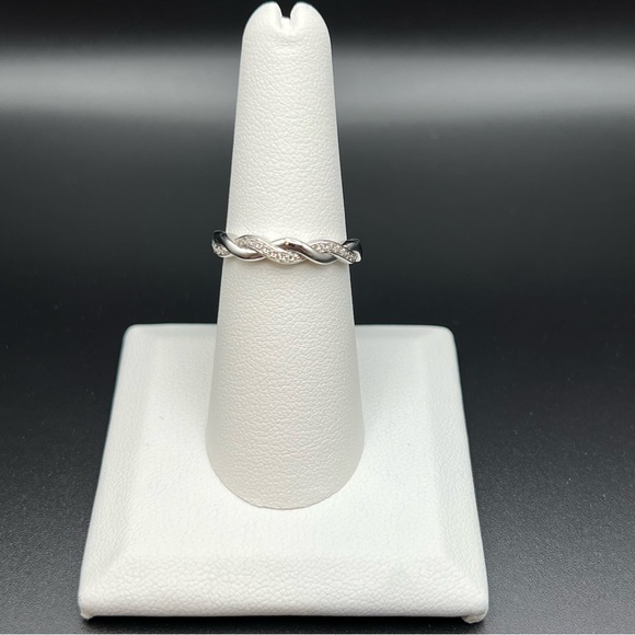 Braided Clear CZ Ring Sterling Silver - Picture 10 of 13